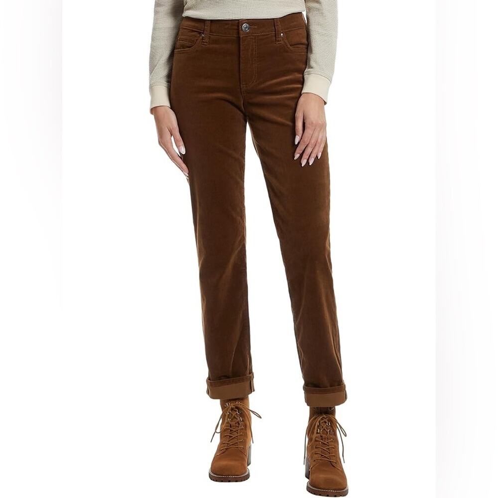 KUT from the Kloth Fab Ab Skinny Dark Brown Corduroy Pants Size 18W